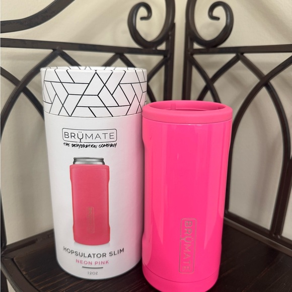 BruMate Neon Pink 12oz Hopsulator slim - Picture 2 of 3